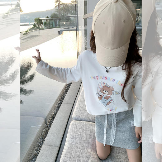 【149元任选2件】 现货！小熊印花宽松长袖T恤 商品图1