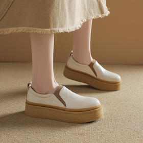 【预售5天】厚底休闲单鞋女春秋季新款圆头一脚蹬舒适松糕鞋TYMXY&1897