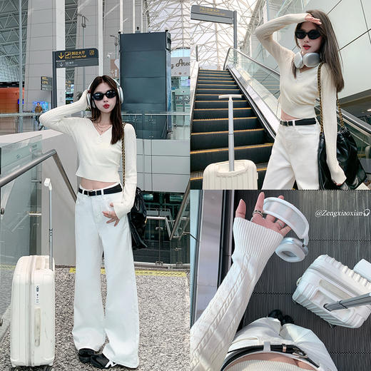 <曾小咸推荐>V领修身短款针织衫 日常149.99/件 立减90 秒杀59.99/件！！ 商品图1