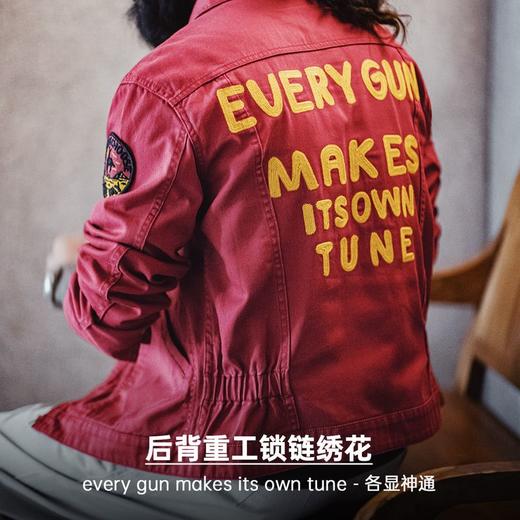 工装优选 美式复古重工刺绣冠军夹克vintage红色修身帆布外套男春 商品图2