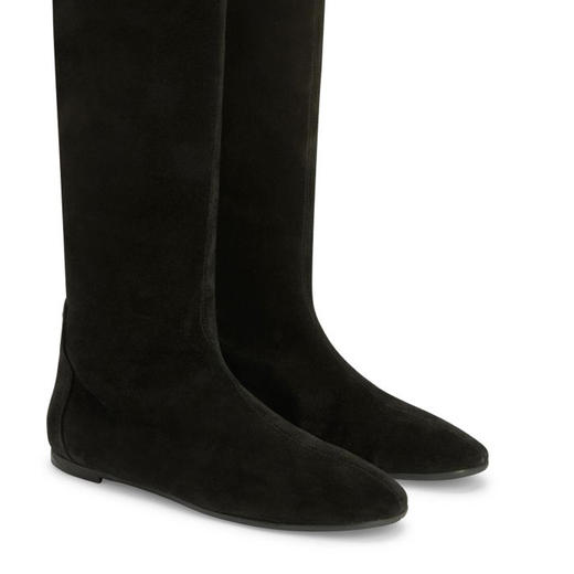 Giuseppe Zanotti 女士绒面革及膝平底长靴 黑色 I480008001 商品图3