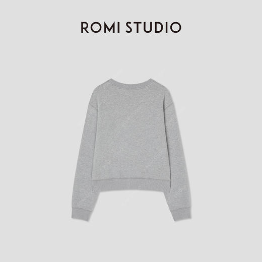 ROMI STUDIO“美式休闲”高克重棉加绒加厚花纱套头卫衣 RWBWSH1579 商品图1