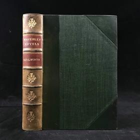 1897年 司各特《凯尼尔沃思》 1幅插图 真皮精装32开