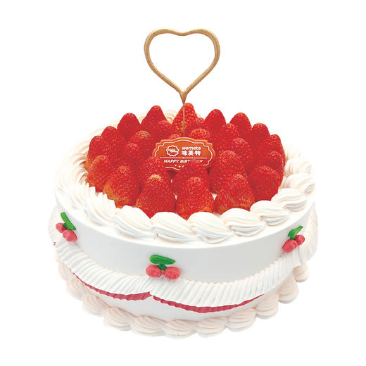 味美特“粉色回忆”草莓盛宴-经典而不过时-搭配爱心蜡烛，更有氛围感-如需6英寸，请添加客服微信咨询 商品图0