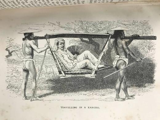 含中国内容！1879年 胡布纳《环球漫步》 23幅插图 漆布精装32开 商品图11