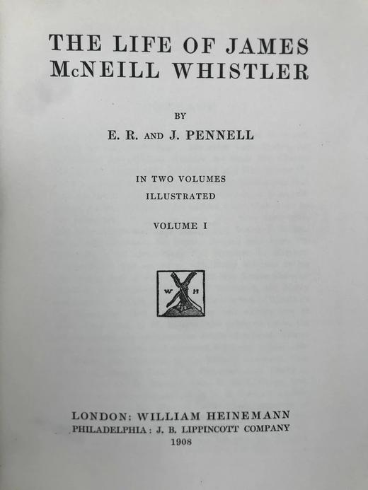 1908年 惠斯勒传（全2卷） 约百幅插图 布脊精装16开 商品图2