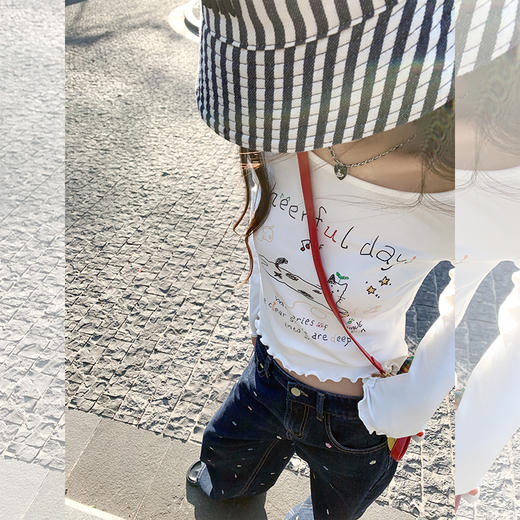 【89元任选2件】新品现货秒杀！卖完下架不再补 ！微信粉丝打折价！！猫咪字母印花修身短款T恤6.19 商品图3