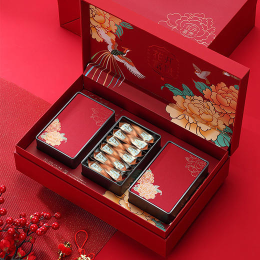 【花开富贵年货茶礼】过年节日送礼 花香正山小种红茶浓香型茶叶非特级礼盒装250g。ry 商品图1