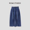 ROMI STUDIO“复古简约”高腰宽松舒适垂坠松弛感阔腿牛仔裤N3870 商品缩略图0