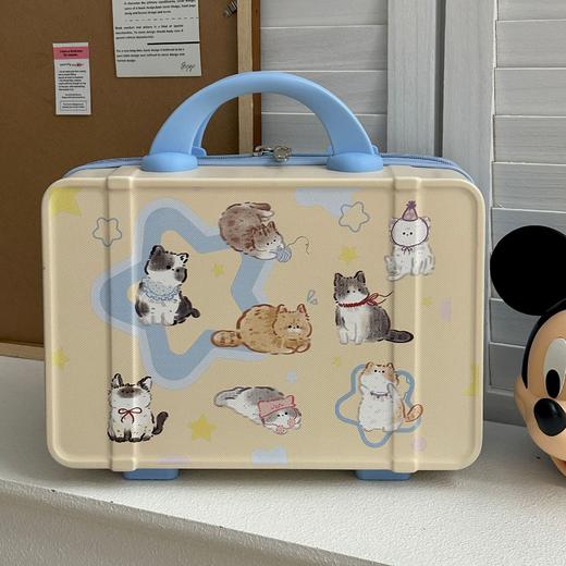 【敲高颜值】卡通手提行李箱化妆包女收纳旅行箱14寸迷你可套拉杆公司礼品箱。ry 商品图4