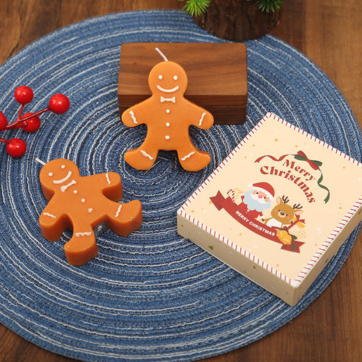 「咖啡牛奶香！」姜饼人节日香薰蜡烛礼物香味造型蜡圣诞节伴手礼居家日用香氛蜡烛 商品图3