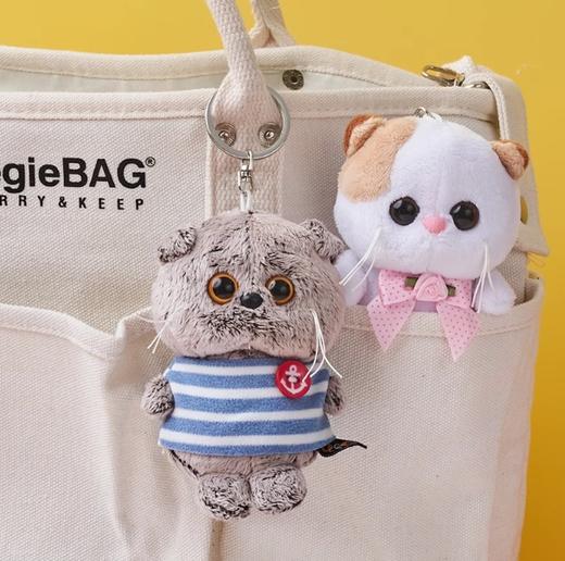 BUDIBASA巴迪宝思宝喜可猫+条纹围巾毛绒钥匙扣 商品图2