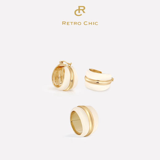 【毛晓彤&奥运体操冠军刘璇同款】Art Nouveau新艺术时期 | 奥斯珐琅耳圈戒指套装 商品图9