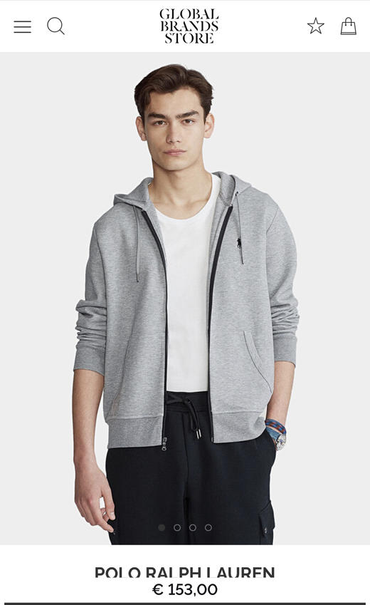 R.L 双面平纹针织 拉链帽衫 宽松版 WY885 商品图0