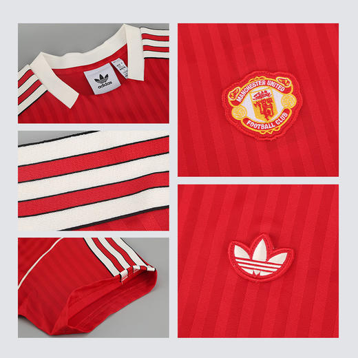 小李子正品ADIDAS阿迪达斯曼联足球休闲文化短袖T恤成人男JF0386 商品图3