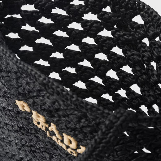 PRADA 普拉达 女士字母徽标钩针编织手提袋 黑色 1BG493 2M2T F0ES7 OOO 商品图2