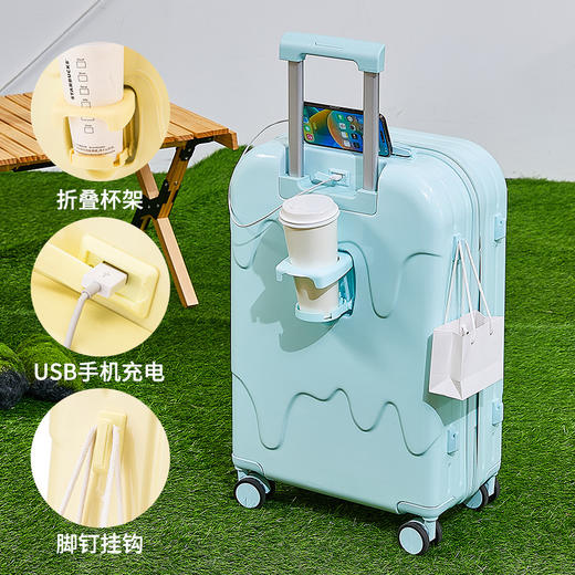 【卸下焦虑！放松心情 】趣味雪糕箱颜值夏季新款冰激凌雪糕行李箱20寸小箱子可登机密码箱 商品图6