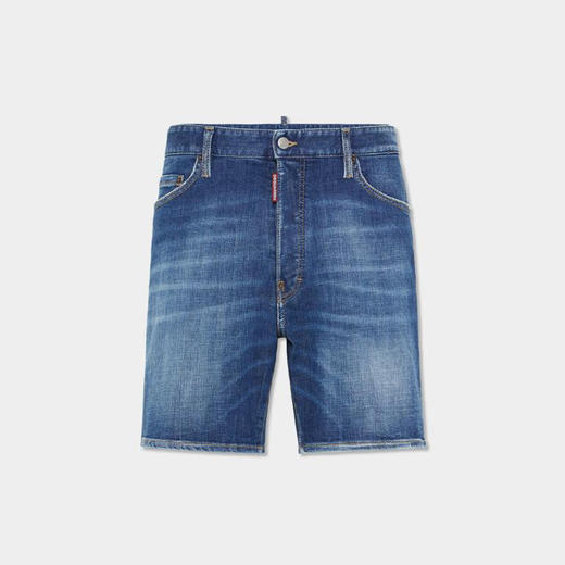 DSQUARED2 男士徽标标签牛仔休闲短裤 蓝色 S74MU0869 S30872 470 商品图0