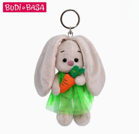BUDIBASA巴迪宝思兔子ZaikaMi+绿色裙子和胡萝卜毛绒钥匙扣