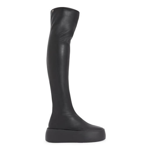 Giuseppe Zanotti 女士签名徽标皮革长靴 黑色 RW40037002 商品图0