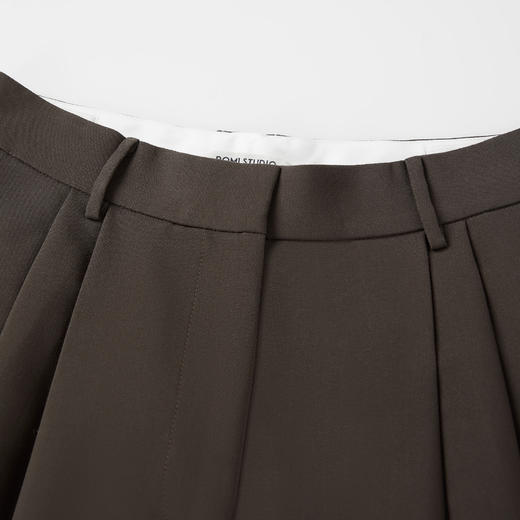 ROMI STUDIO复古简约双褶微阔垂感松弛感休闲西裤香蕉长裤P6025 商品图2