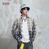 BJHG不计后果美式格子衬衫男款夏季潮牌宽松复古渐变休闲情侣上衣 商品缩略图1