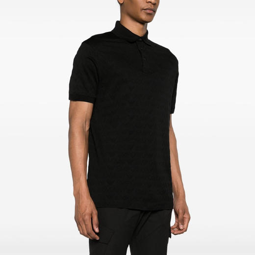 EMPORIO ARMANI 阿玛尼 男士小鹰徽标压花棉质短袖polo衫 黑色 3D1FM8 1JORZ 0999 商品图1