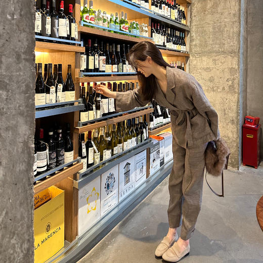 ROMI STUDIO“棕标系列”100亚麻高腰直筒脚口可调节西裤23AWK268 商品图4