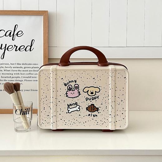 【敲高颜值】卡通手提行李箱化妆包女收纳旅行箱14寸迷你可套拉杆公司礼品箱。ry 商品图13