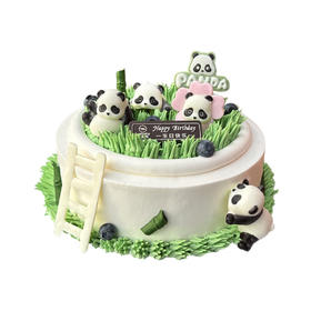 味美特“熊猫乐园”大熊猫的欢乐世界-均是巧克力插件，可以食用-如需6英寸，请添加客服微信咨询