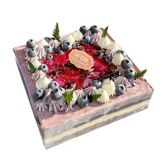 味美特“雪域蓝莓慕斯”水果蛋糕-主要原材料有冷冻蓝莓果泥+乳酪+白巧克力+动物奶油 商品图0