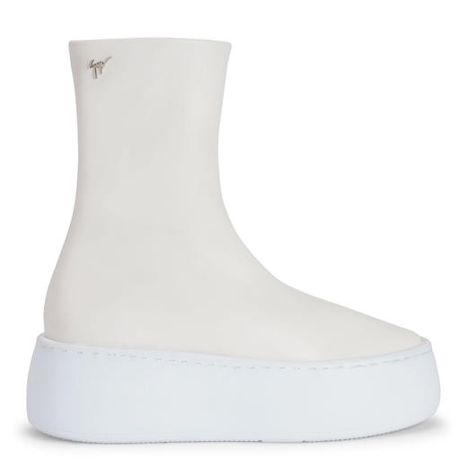 Giuseppe Zanotti 女士签名徽标皮革短靴 白色 RW40036001 商品图0