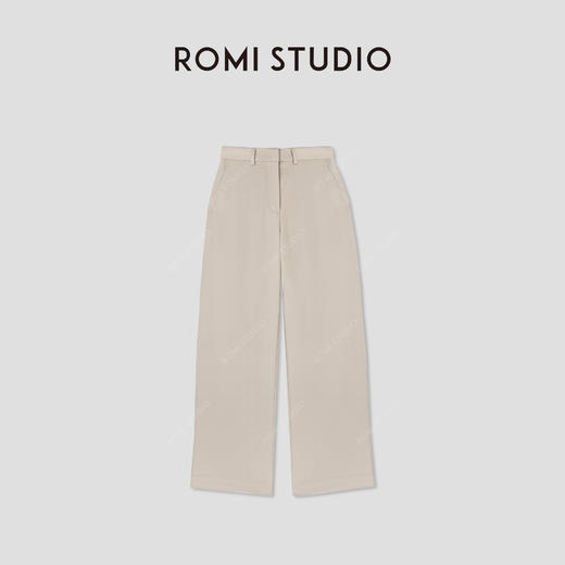 ROMI STUDIO“贵妇系列”驼绒混纺高腰直筒西裤23AWK681 商品图0