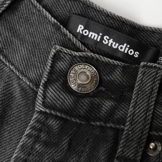 ROMI STUDIO高定水洗 显瘦百搭直筒黑色牛仔裤 R29K104 商品图1