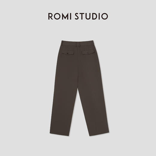 ROMI STUDIO复古简约双褶微阔垂感松弛感休闲西裤香蕉长裤P6025 商品图1