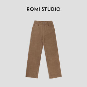 ROMI STUDIO“随手穿”腔调穿搭高腰复古棕微弹加绒牛仔裤23AWN852