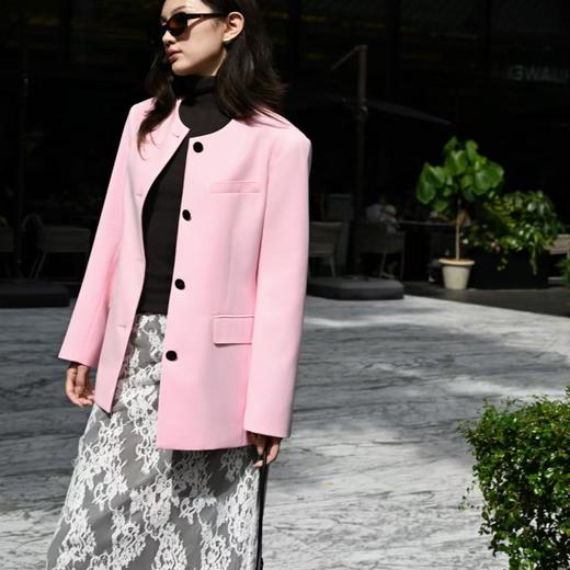 顺丰包邮34824洛诗琳静奢松弛圆领单排扣西装外套50243A 商品图0