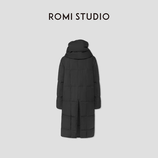 ROMI STUDIO高充绒量白鹅绒冬季中长款带围脖休闲时尚羽绒服W2294 商品图1