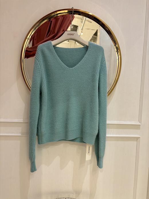 【门店同款】ENJOY冬季纯色简约V领针织上衣 159797867 商品图0