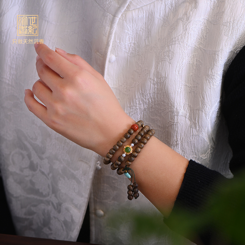 天然文莱沉香桶珠 6.6mm*88颗 8克 SP10598