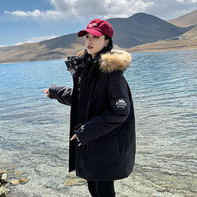 【大毛领工装派克羽绒棉服】女冬季加厚美式高级感棉衣中长款保暖外套