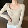 【买1送1 双面磨毛蚕丝打底衫 】秋冬带胸垫女内搭保暖加绒加厚无痕上衣 商品缩略图3