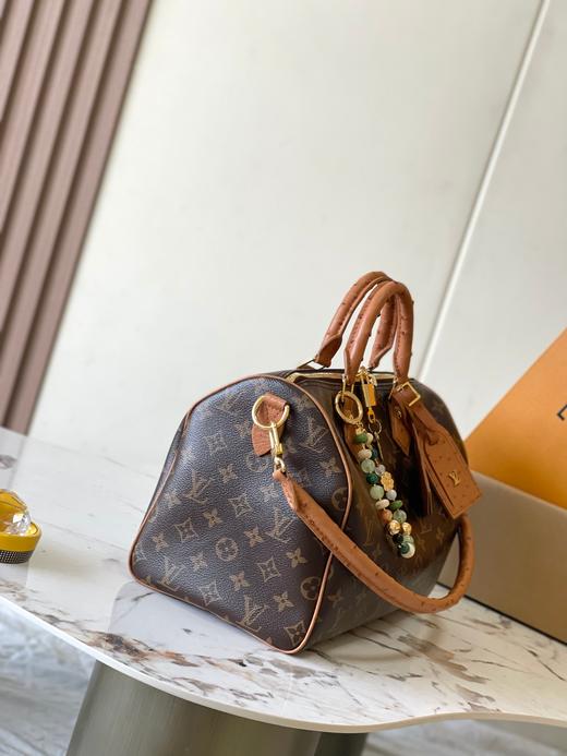 LouIs VUITTON Speedy 30 可拆卸可调节肩带 皮革饰边 单肩斜挎手提包 常规 女款 棕色（CB） 商品图1