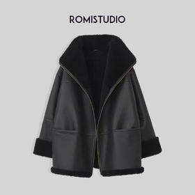 ROMI STUDIO【皮毛一体】可立领可翻领质感满满皮毛外套W2272