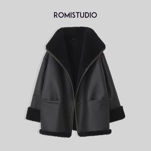 ROMI STUDIO【皮毛一体】可立领可翻领质感满满皮毛外套W2272 商品图0
