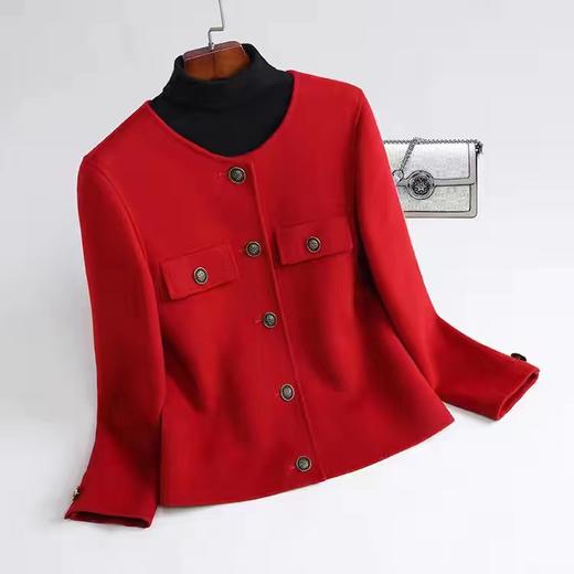 丁摩 小香风外套双面羊绒大衣女短款春季新款休闲气质显瘦羊毛呢子5ZF-26110 商品图9