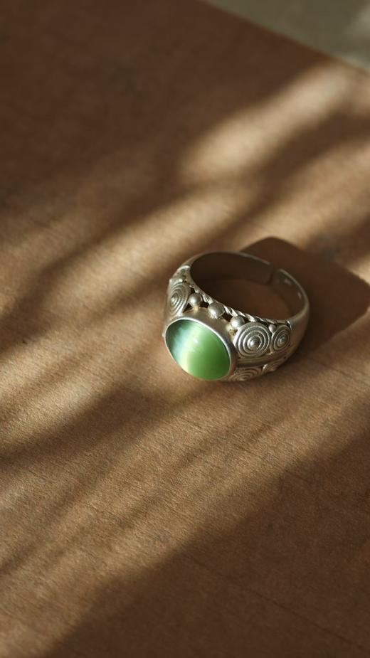 度流年（上）·和田玉银戒指【嘉石526】 商品图7