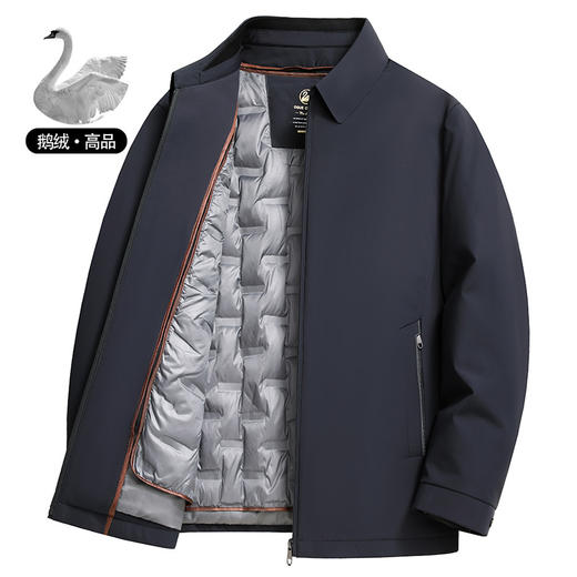丁摩 【高端牛奶丝】90白鹅绒羽绒服男秋冬商务休闲翻领中厚高档外套5ZF-11220 商品图0