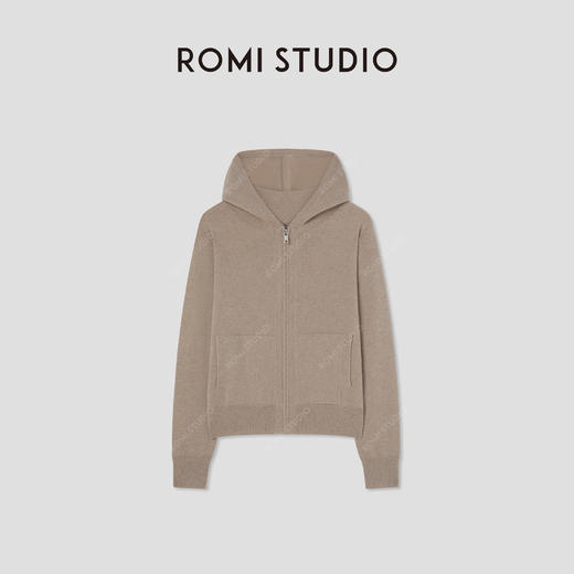 ROMI STUDIO“随性自在”12针单边羊绒羊毛混纺连帽卫衣RW25SSG0081 商品图4