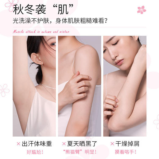 【买1送1 慕斯女孩樱花香氛身体乳】保湿清爽身体霜滋润嫩肤留香身体乳300g瓶 商品图2